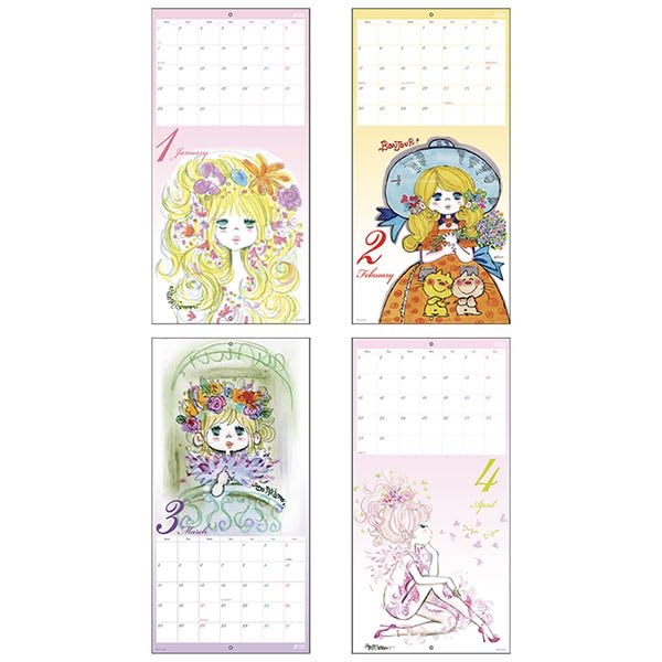 Amazon | サンスター文具 水森亜土 2024年 カレンダー 壁掛け 水森亜土